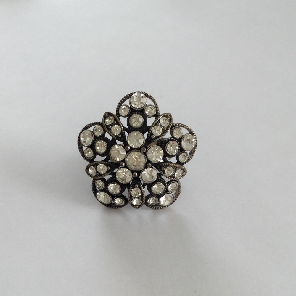 Statement Ring with Rhinestones